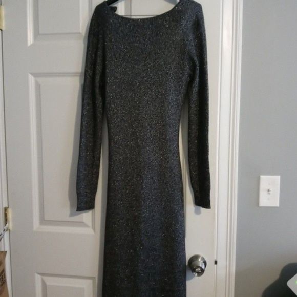NWT House of Harlow 1960 Gray Metallic Maxi Sweater Dress - Picture 8 of 8